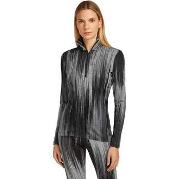 Dámské merino tričko s dlouhým rukávem ICEBREAKER Wmns 260 Vertex LS Half Zip Peak AOP, Black/Obsidian/Alloy/J velikost: M