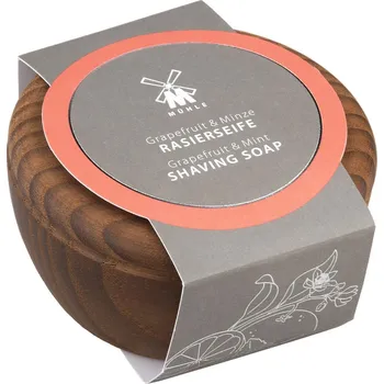 Mühle Grapefruit & Mint mýdlo na holení v dřevěné misce 65 g