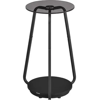 Konferenční stolek Kulatý odkládací stolek se 2 úrovněmi | Ø 55 cm šedý