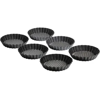Nádoba na pečení KAISER Classic 6 ks černé – ocelové formičky na tartaletky / mini dort