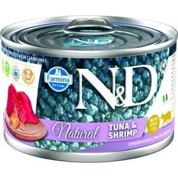 Krmivo pro kočku FARMINA N&D Cat Natural Tuna&Shrimp - vlhké krmivo pro kočky - 140 g