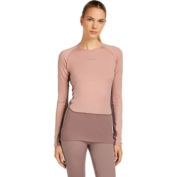 Dámské merino tričko s dlouhým rukávem ICEBREAKER Wmns 200 ZoneKnit LS Crewe, Summit/Blush/Cb velikost: M