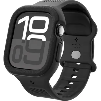 Řemínek na hodinky Řemínek + kryt SPIGEN Vault pro Apple Watch 46mm - matný černý