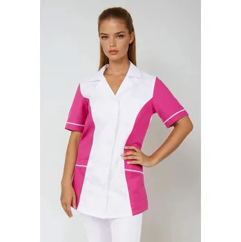Zdravotnický oděv 2P SERVIS Halena dámská Ruby Bílá/Růžová L
