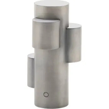 Lampička Kave Home Světle šedá kovová nabíjecí LED lampa Adrina