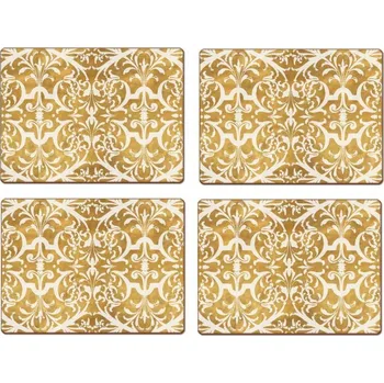 prostírání Korkové podložky na stůl CALA HOME GILDED zlaté 4 ks