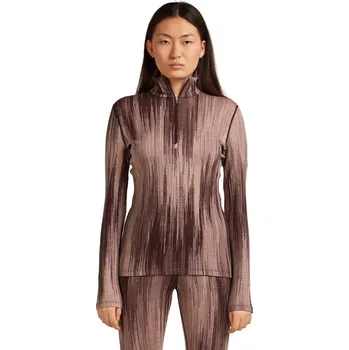 Dámské tričko Dámské merino tričko s dlouhým rukávem ICEBREAKER Wmns 260 Vertex LS Half Zip Peak AOP, Java/Summt/Blush/J velikost: XS