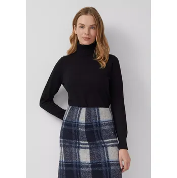 Dámská móda s.Oliver svetr s rolákovým límcem černý Velikost: 34