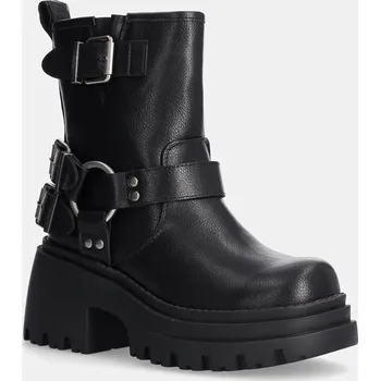 Dámské kozačky Nízké kozačky Buffalo Bravr Biker Lo dámské, černá barva, na platformě, lehce zateplené, 1220067-BLK 1220067.BLK 99X, EUR 38