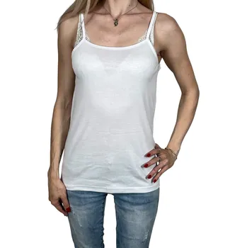 Gumus Dámská košilka na tenká ramínka 100%Bavlna VALENTYNA Barva: Bílá, Velikost: XL