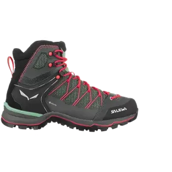Dámská sportovní obuv Salewa WS MTN Trainer Lite Mid Gore-Tex dámské boty Feld Green/Fluo Coral vel. UK 4,5 / EU 37