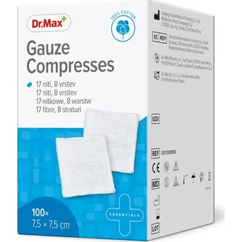 Kompres Dr. Max Gauze Compresses 7,5x7,5 cm 100 ks