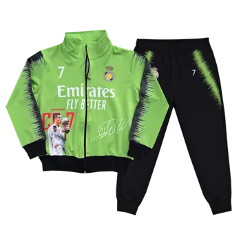 Chlapecké oblečení Numberoplus Dětská fotbalová tepláková souprava Real Madrid Emirates Fly Better - Ronaldo CR7 Velikost: 11 roků (vel.140)