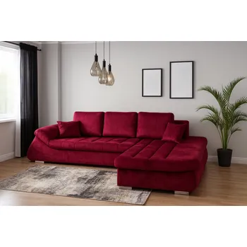 Sedací souprava Rozkládací rohová sedačka CASIA červená