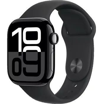 Chytré hodinky Apple Watch Series 10 GPS + Cellular 42 mm hliník onyxe s černým sportovním řemínkem M/L