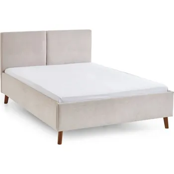 Postel Béžová čalouněná dvoulůžková postel s roštem 140x200 cm Piano – Meise Möbel ID_1815356