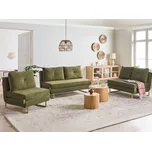Obývací sedací souprava zelená látkové čalounění 3místná 2místná 1místná pohovka pro 6 osob rozkládací funkce spaní obývací pokoj Beliani