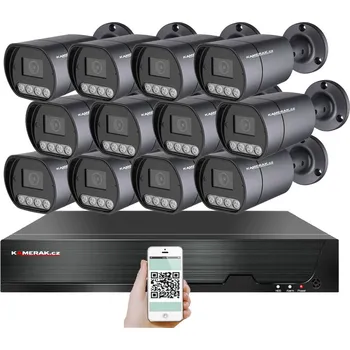 Mikrofon 4K PoE IP 12 kamerový set XM-1210D 8MPx, mikrofon, CZ menu