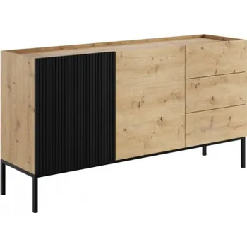 Komoda Zulek 150 2D3SZ, Barva: dub artisan / dub artisan + černá MIRJAN 5903211453465