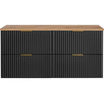 Koupelnový nábytek Sestava 2 koupelnových skříněk ADEL BLACK 120cm s deskou