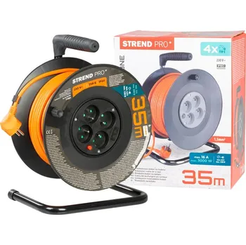 Napájecí kabel Kabel Strend Pro DG-FB04 35 m, prodlužovací na bubnu, průřez 1,5mm2