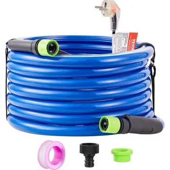 Zavlažování Hadice VEVOR s ohřevem vody 7,6 m pro obytné vozy, ohřevná hadice na pitnou vodu, nemrznoucí směs do -45 °F, automatická samoregulační, vnitřní průměr 5/8" s rychlospojkou, bez olova a BPA