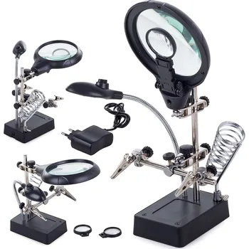Lupa VERK GROUP Profesionální lupa a třetí ruka 2,5x s osvětlením LED