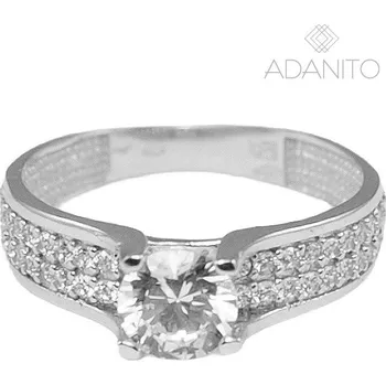 Prsten Zlatý prsten se zirkony z bílého zlata