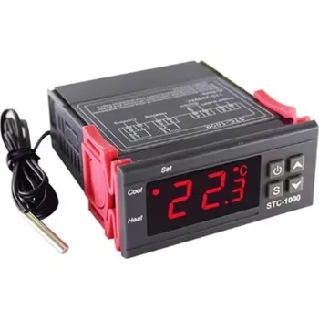 Autodílna LED digitální regulátor teploty STC-1000 12V Termostat Termoregulátor Inkubátorové relé ABS plast Topení a chlazení Displej Nastavení