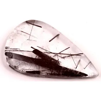 Přírodní kámen Kabošon Black Rutile č.6169 (37x22x6mm)