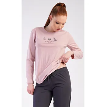 Dámské pyžamo Vienetta Dámské pyžamo dlouhé Morning Barva: Tělová, Velikost: M