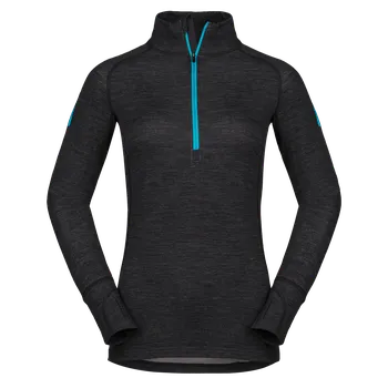 Dámské tričko Nora Merino W Zip Top LS černá XXL