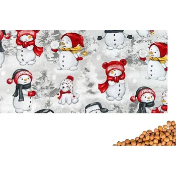 Polštář VFstyle třešňový polštářek 50x20 cm Snowmen and Dog