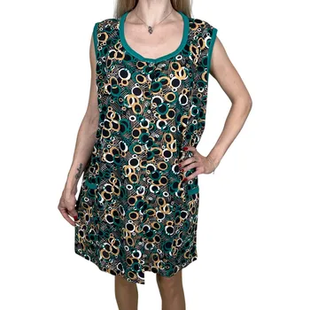 Kuchyňská zástěra Sentia Dámská rozepínací domácí halena ze 100% bavlny s kapsami ELIŠKA Barva: Zelená, Velikost: 3XL