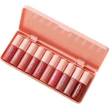 Rtěnka Dragon Ranee sada 10 barevných voděodolných tekutých rtěnek Hydratační zrcadlový lesk na rty Neblednoucí dlouhotrvající make-up