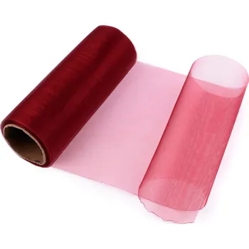 Organza / stuha střední lesk šíře 14,5 cm Balení: 9 m, Varianta: 48 bordó - 8591149930928