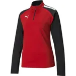 Dámská fotbalová mikina Puma TEAMLIGA 1/4 ZIP TOP W L Červená, Černá, Bílá