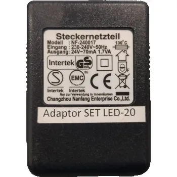 Napájecí zdroj pro osvětlení Náhradní transformátor 230/24V stř., 1,7VA, souosý výstupní konektor