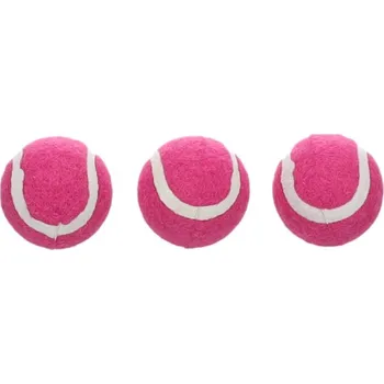 Hračka pro psa Hračka FLAMINGO guma - Tennis míček růžový 3,8cm (3ks)