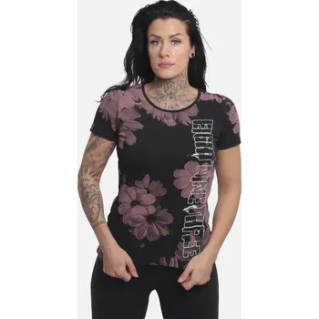 Dámské tričko Yakuza Dámské triko Flowerz long taxík GSB 24123 black velikost: XXL