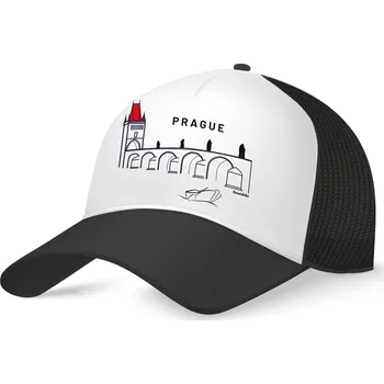 Kšiltovka Kšiltovka Praha Karlův most bílá, černý kšilt