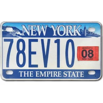 Plechová cedule Americká SPZ New York Empire 78EV10 moto