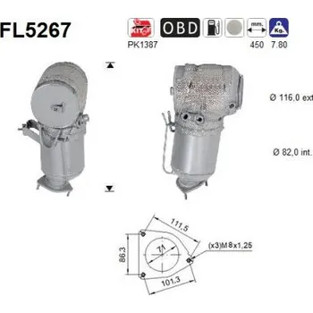 Filtr pevných částic Filtr pevnych castic, vyfukovy system AS FL5267