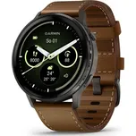 Garmin Venu 4 45mm Slate / Brown, Leather Band (+ náhradní řemínek)
