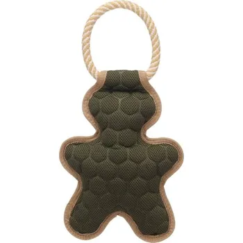 Hračka pro psa Hračka FLAMINGO textil - Mesci panáček s provazem zelený 33x18x5cm