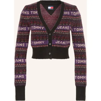 Dámský svetr Tommy Jeans Dámský Pletený Kardigan, černá / fialová /...