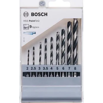 Vrták BOSCH 9dílná sada spirálových vrtáků HSS PointTeQ Hex 2–8 mm 2607002826 free_store_pickup
