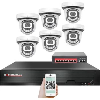 Příslušenství ke zvukové technice IP 6 kamerový set s externím PoE XM-612B-Ext. 4MPx, CZ menu