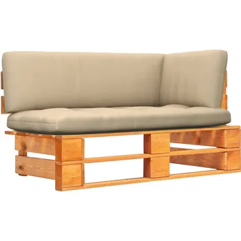 Zahradní pohovka vidaXL Zahradní rohová pohovka z palet hnědě impregnovaná borovice