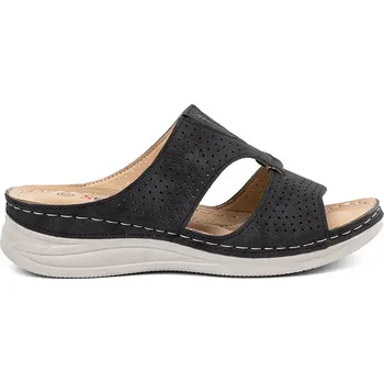 Dámské žabky Klasické černé nazouváky dámské na plochém podpatku 38